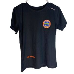 Brooks Women’s Medium Fitness T-Shirt Black Dam To Dam‎ Race 39 Forever